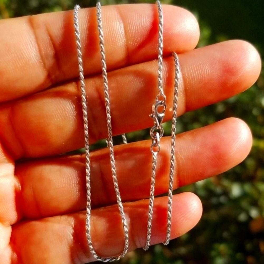 Men's women's sterling silver rope chain 1.8mm "18